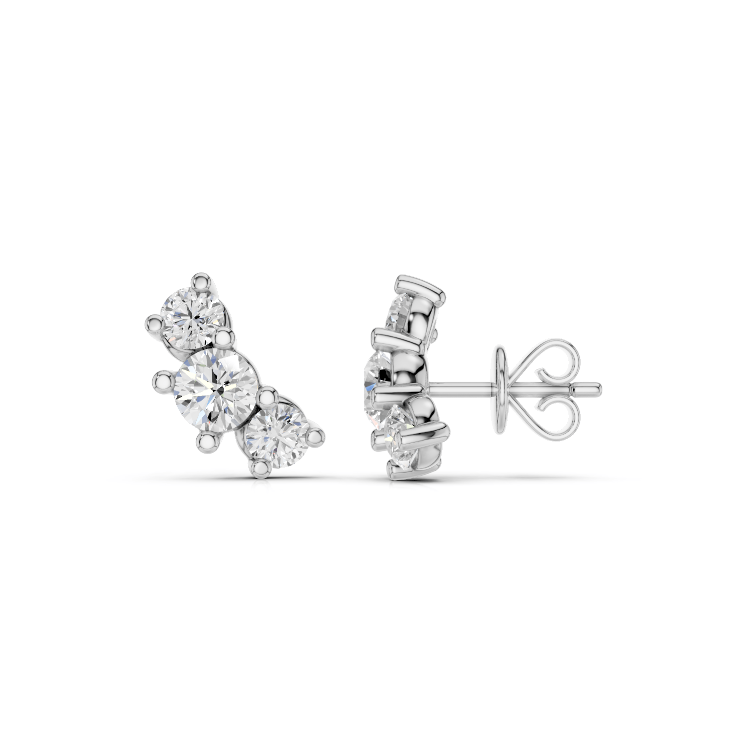 3er Ohrstecker - Lab Grown E00225 - RD - Darbin Jewelry