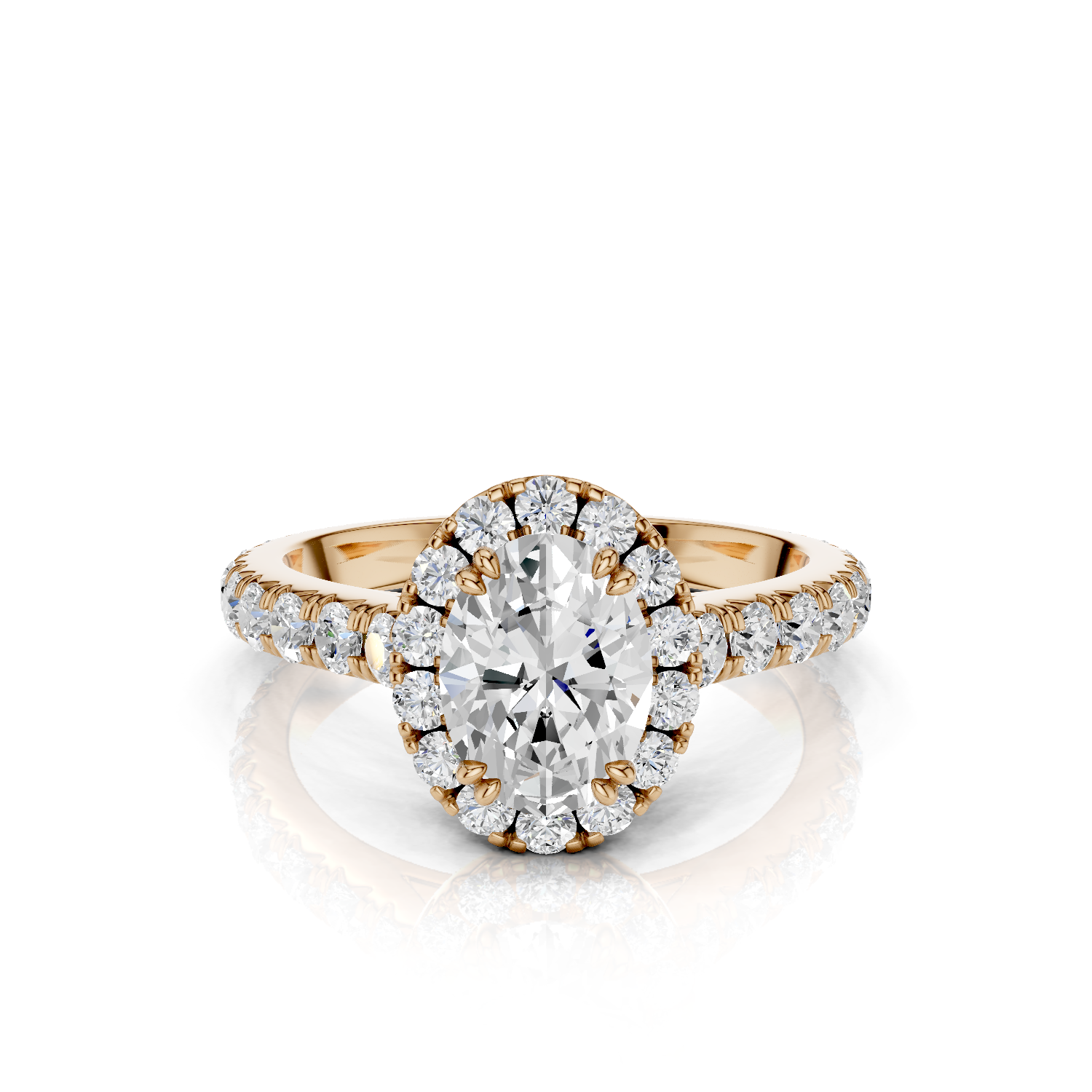 JUNA - Halo Ring Oval - Lab Grown