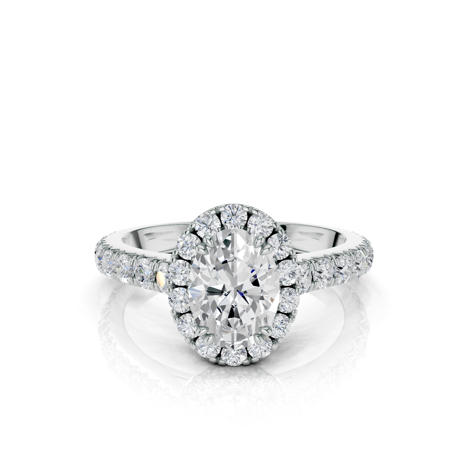 JUNA - Halo Ring Oval - Lab Grown