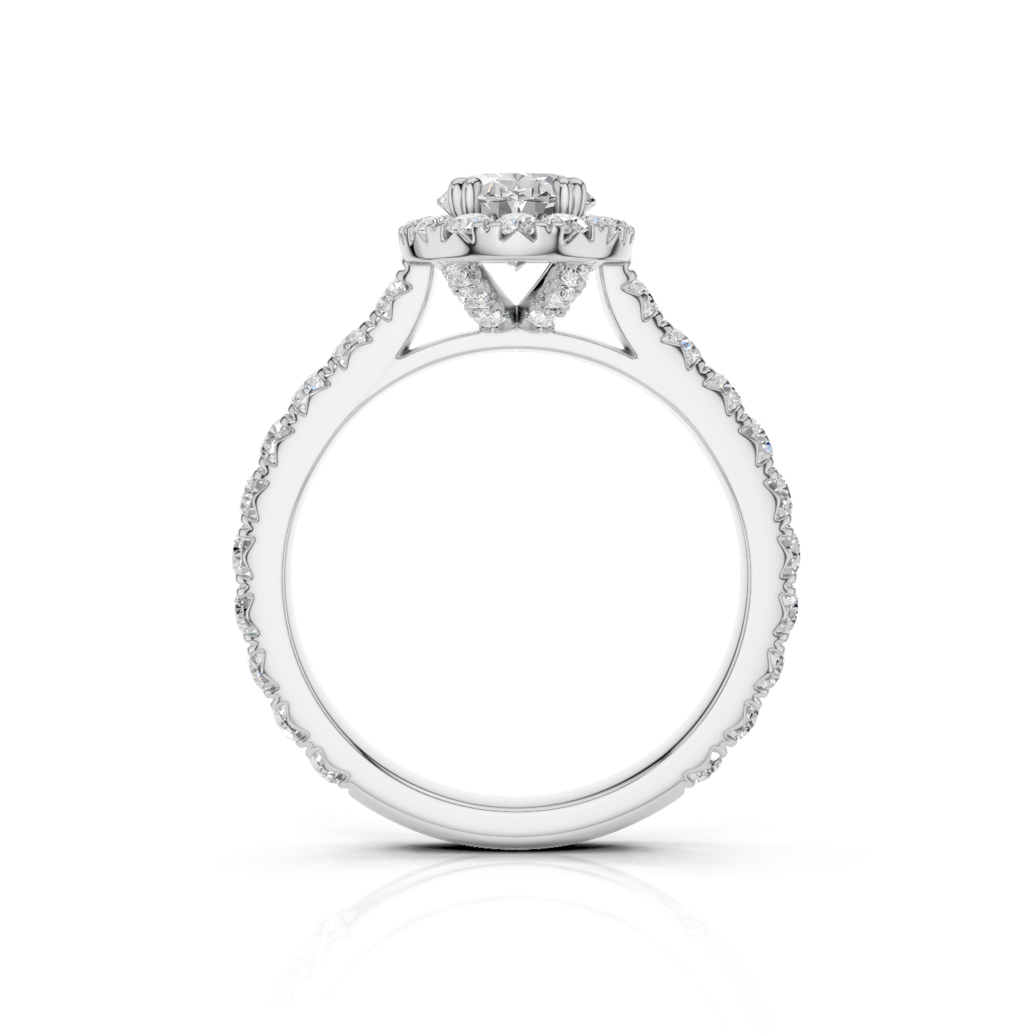 JUNA - Halo Ring Oval - Lab Grown