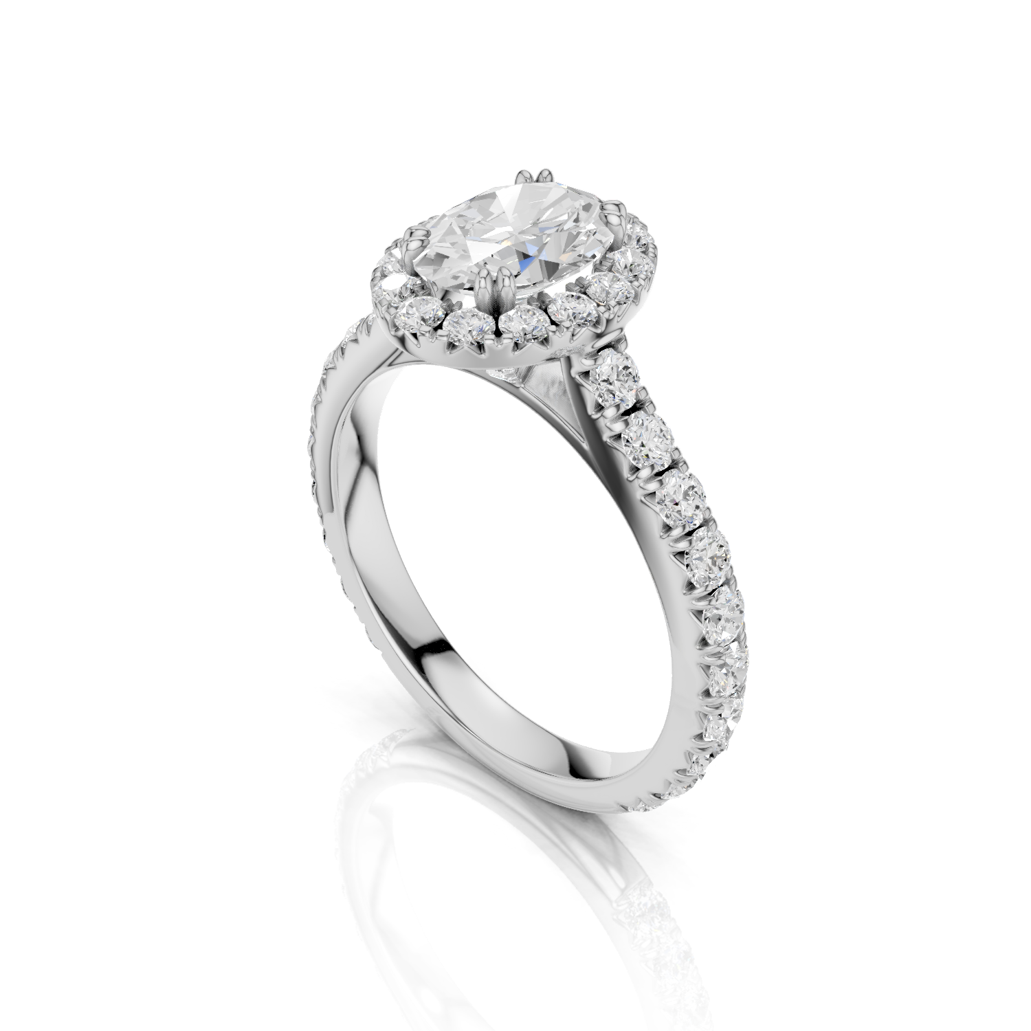 JUNA - Halo Ring Oval - Lab Grown