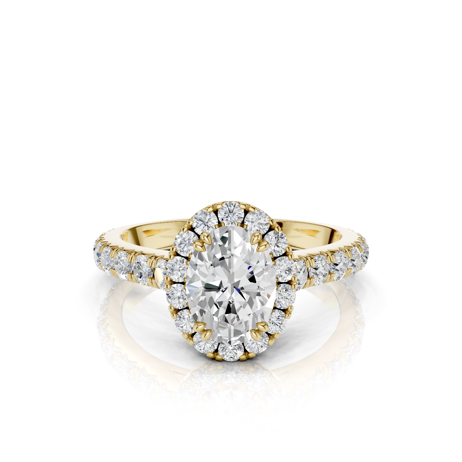 JUNA - Halo Ring Oval - Lab Grown