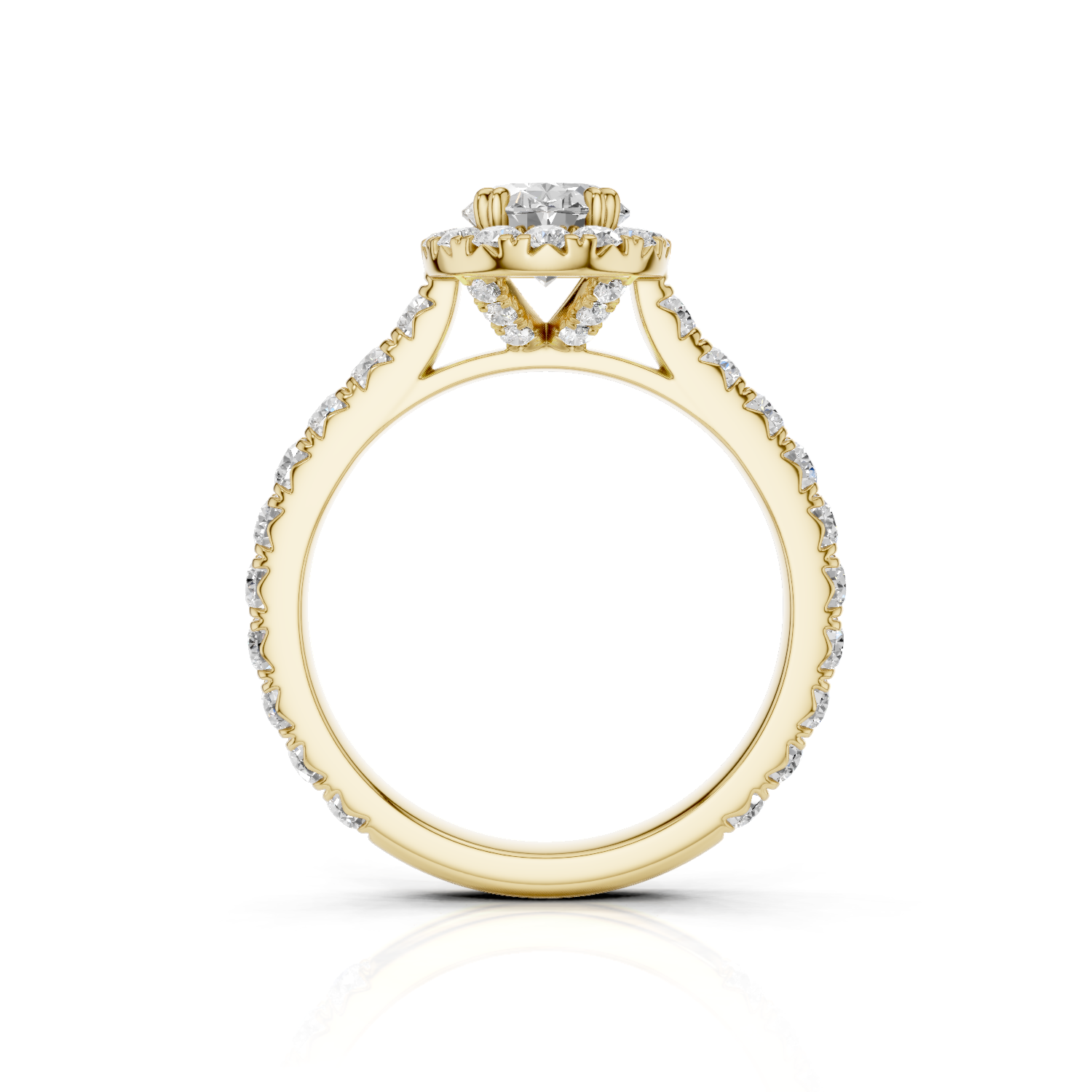 JUNA - Halo Ring Oval - Lab Grown