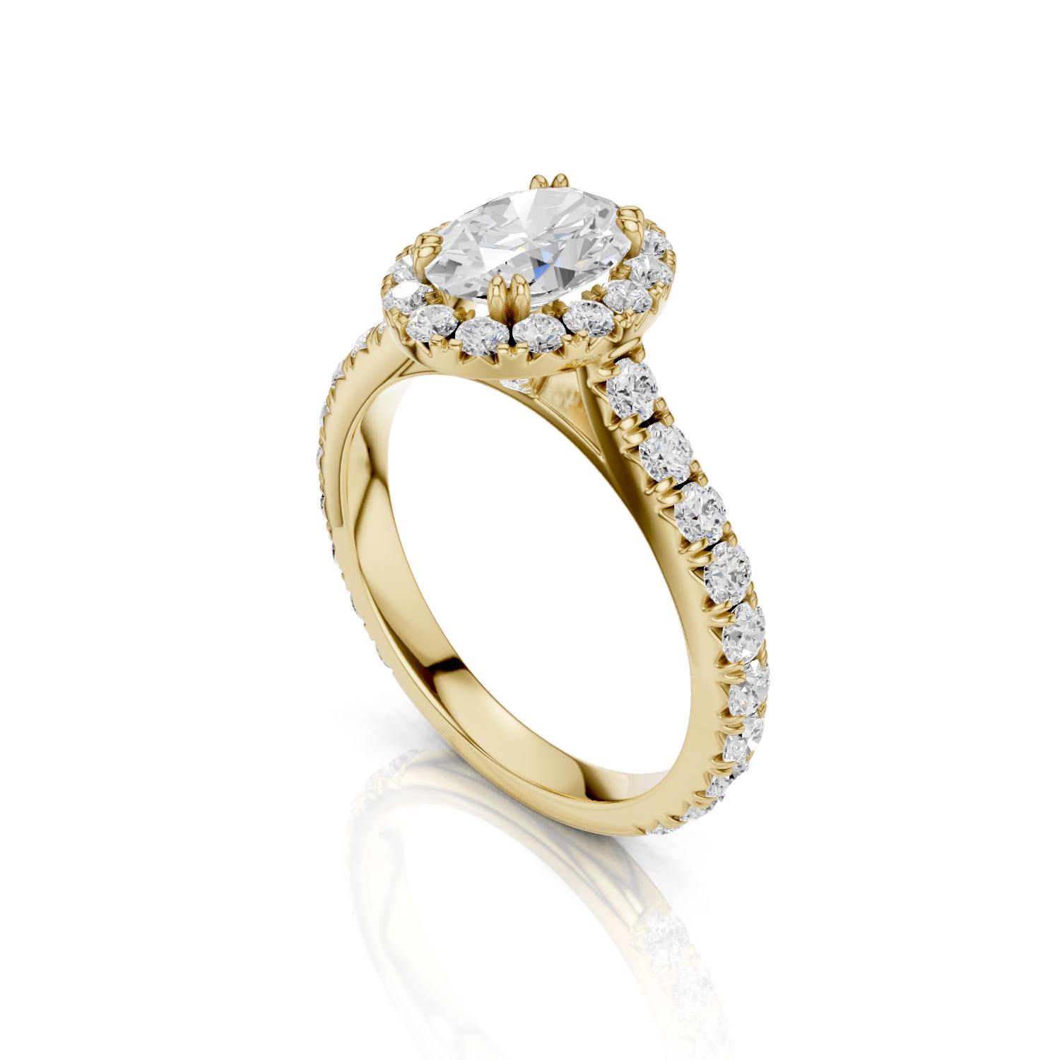 JUNA - Halo Ring Oval - Lab Grown