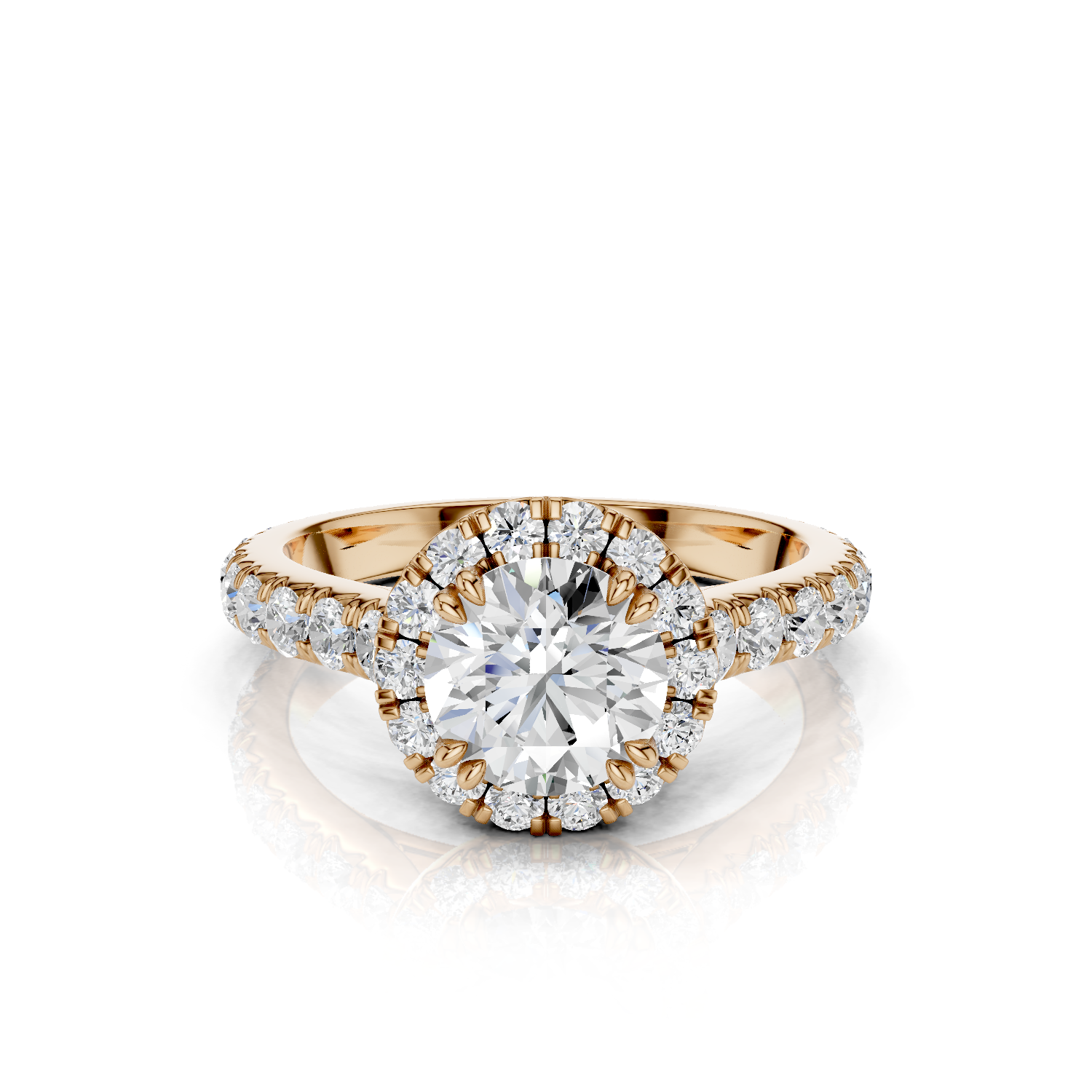 KAJA - Halo Ring Round - Lab Grown