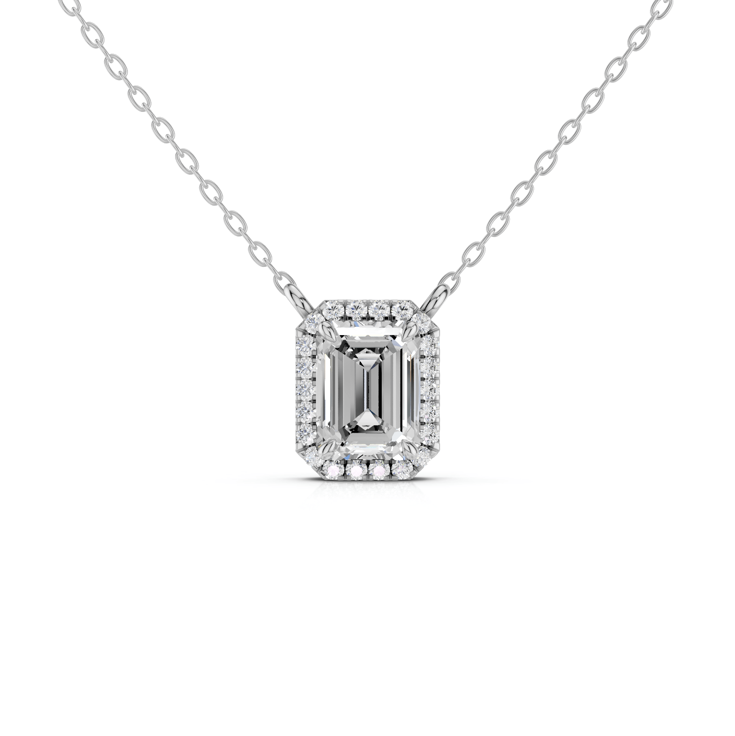 AURORA - Emerald Halo Halskette - LAB GROWN - Darbin Jewelry