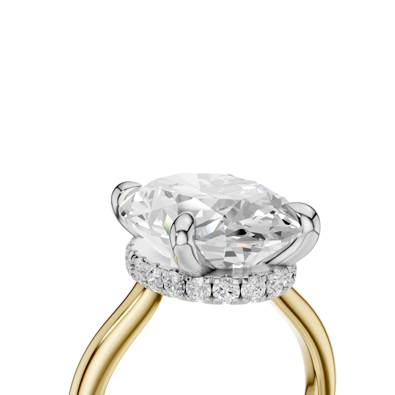 BEVERLY - Halo Ring - Lab Grown - Two Tone - Darbin Jewelry