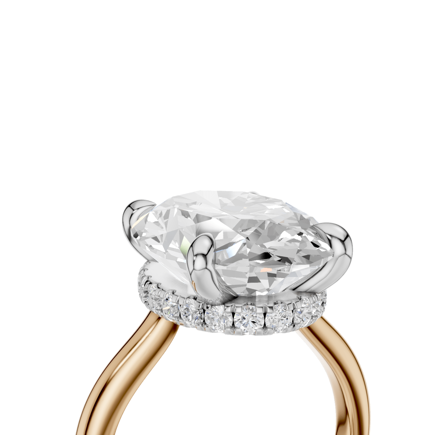 BEVERLY - Halo Ring - Lab Grown - Two Tone - Darbin Jewelry