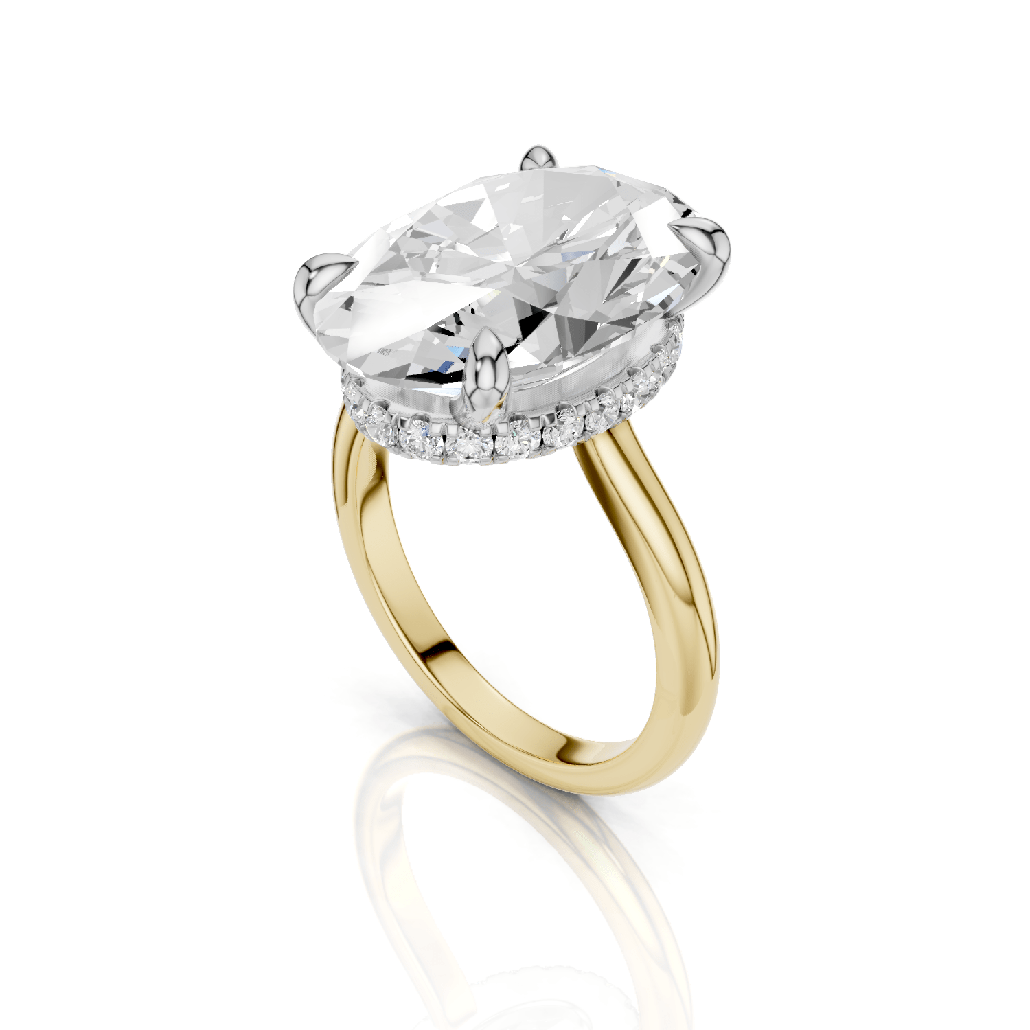BEVERLY - Halo Ring - Lab Grown - Two Tone - Darbin Jewelry