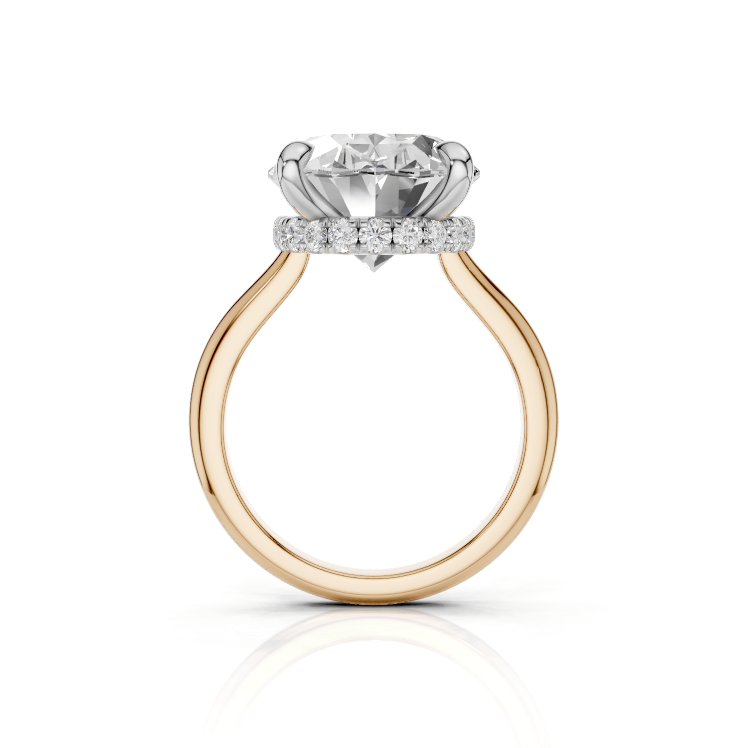 BEVERLY - Halo Ring - Lab Grown - Two Tone - Darbin Jewelry