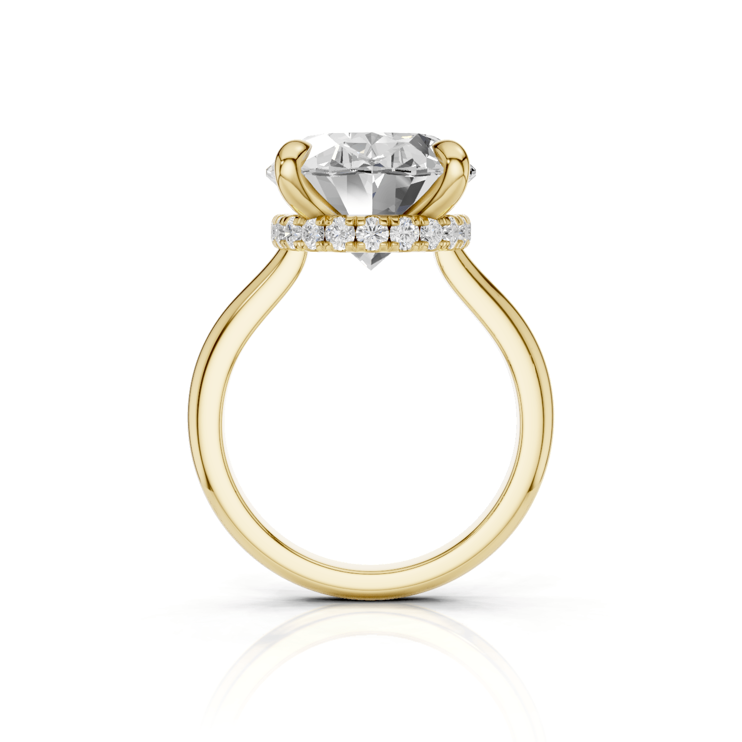 BEVERLY - Halo Ring Single - Lab Grown - One Tone - Darbin Jewelry