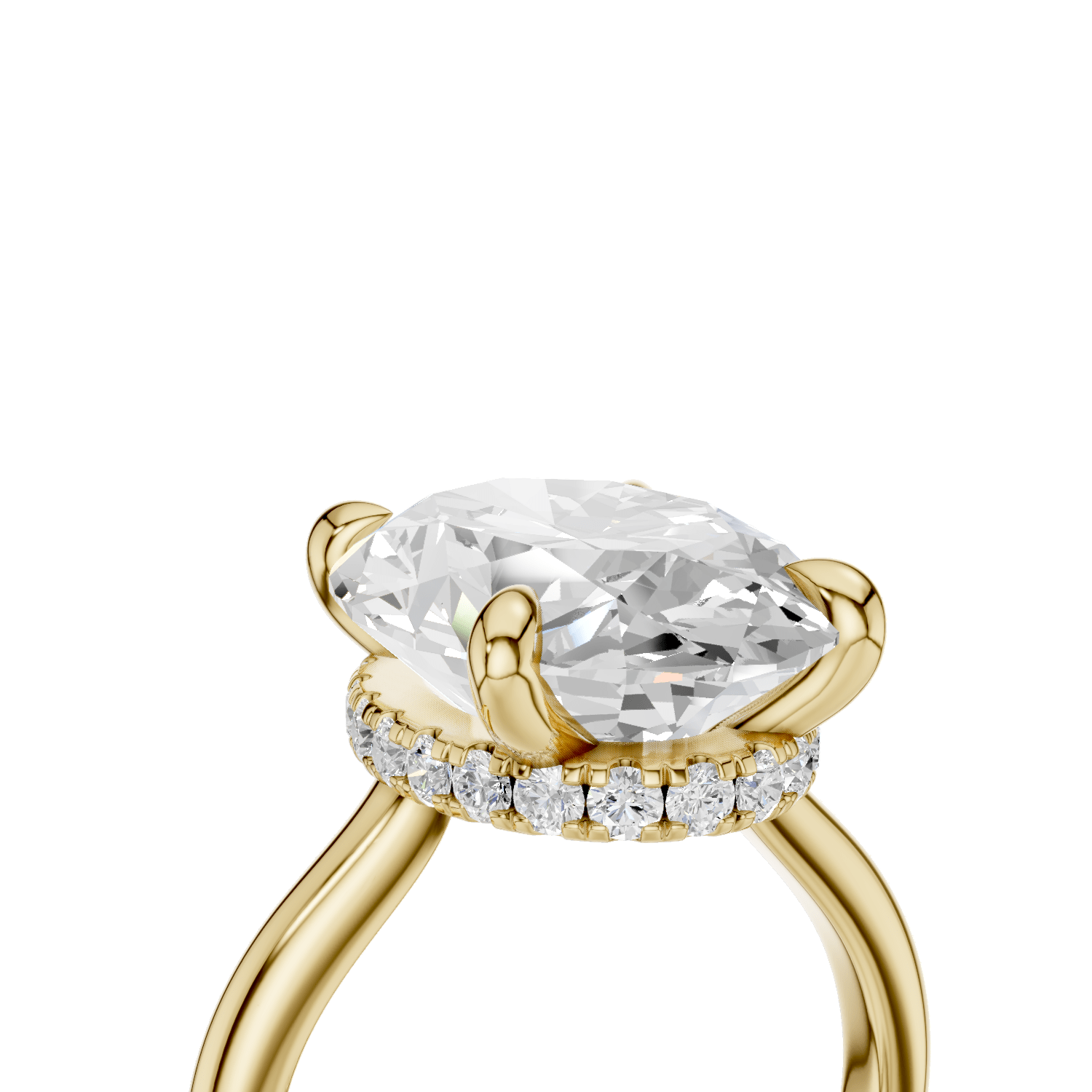 BEVERLY - Halo Ring Single - Lab Grown - One Tone - Darbin Jewelry