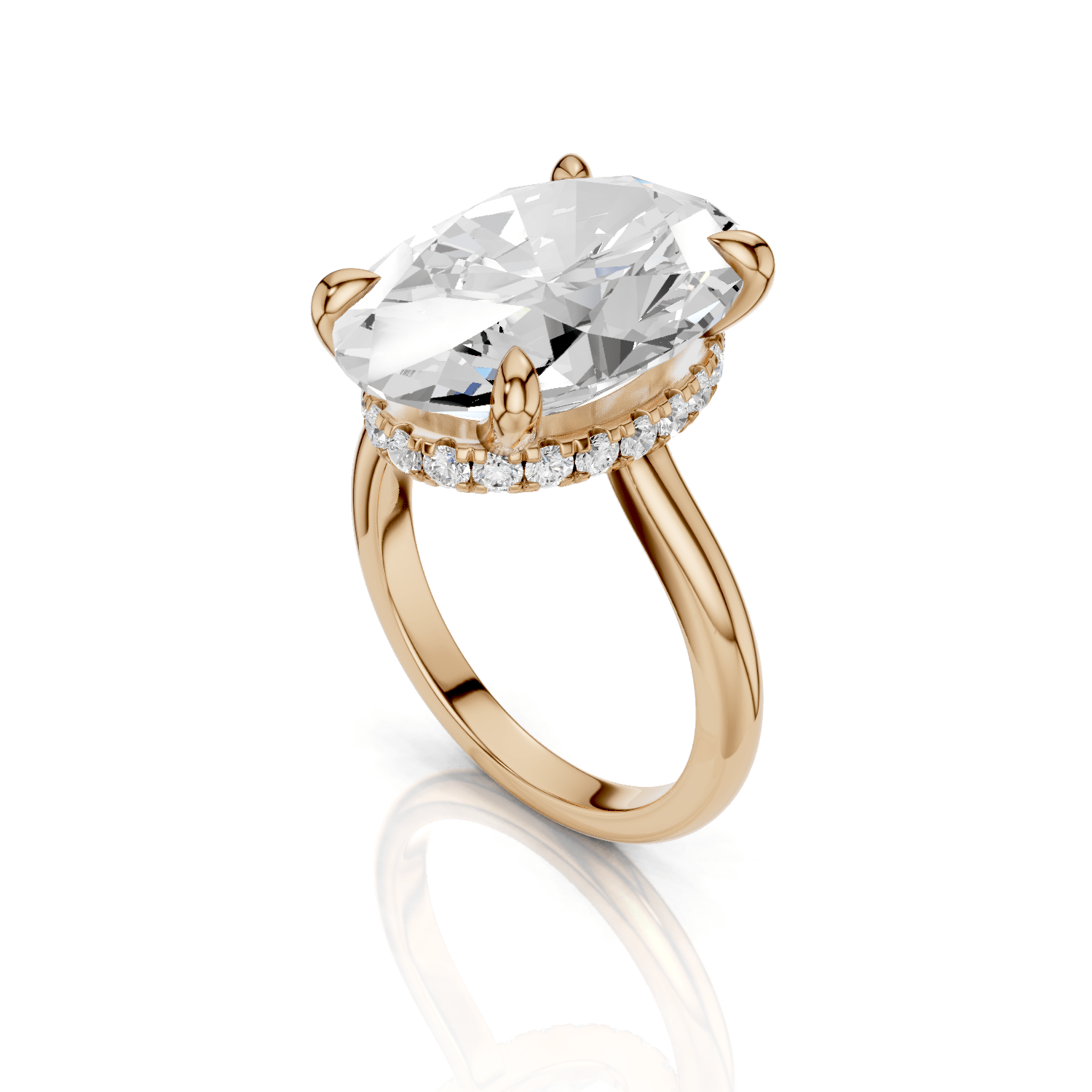 BEVERLY - Halo Ring Single - Lab Grown - One Tone - Darbin Jewelry