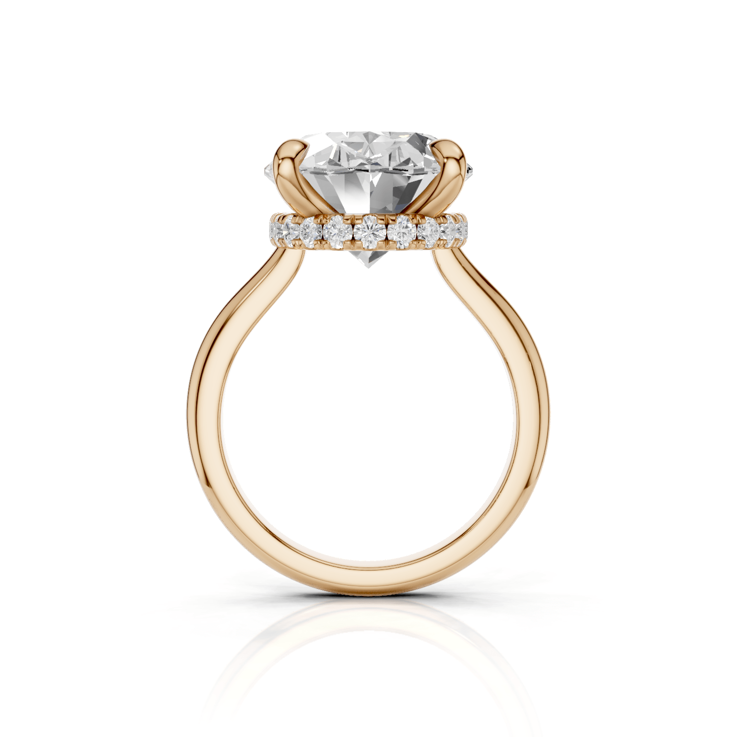 BEVERLY - Halo Ring Single - Lab Grown - One Tone - Darbin Jewelry