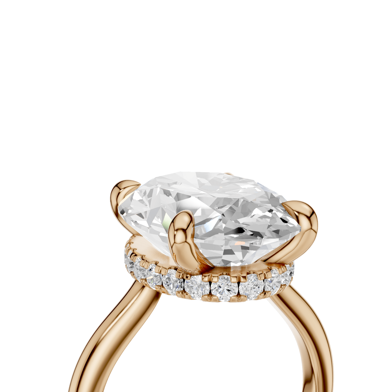 BEVERLY - Halo Ring Single - Lab Grown - One Tone - Darbin Jewelry