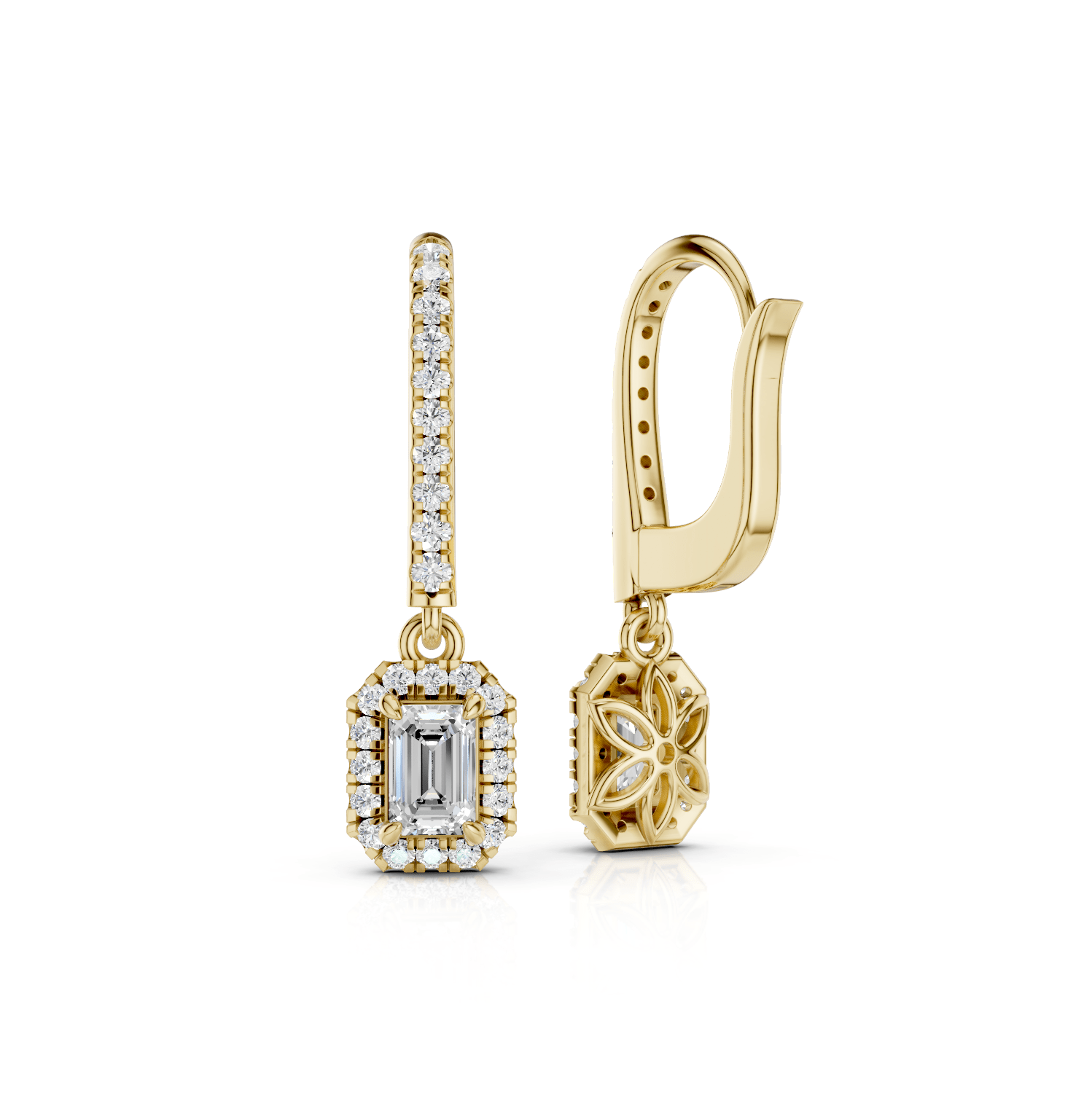 Creolen, hängend EM - Lab Grown B00233 - Darbin Jewelry