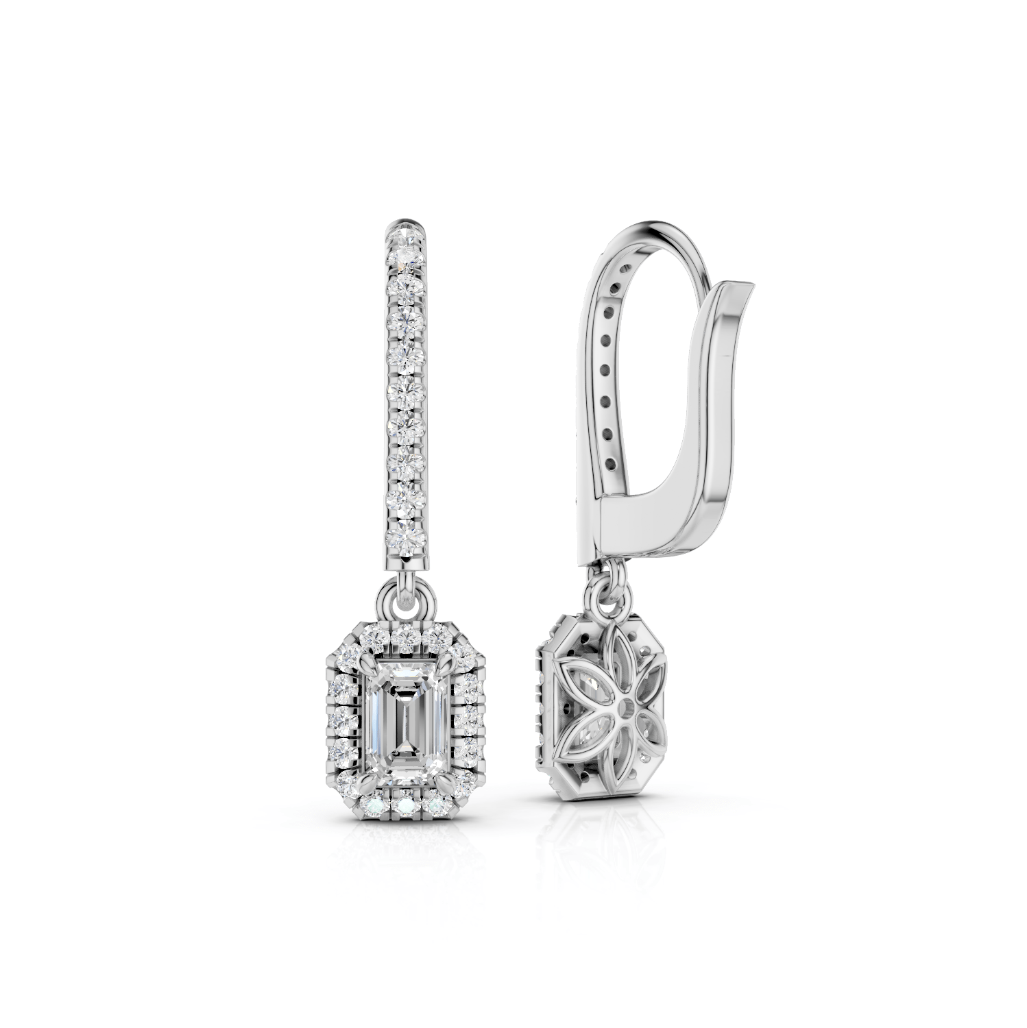 Creolen, hängend EM - Lab Grown B00233 - Darbin Jewelry