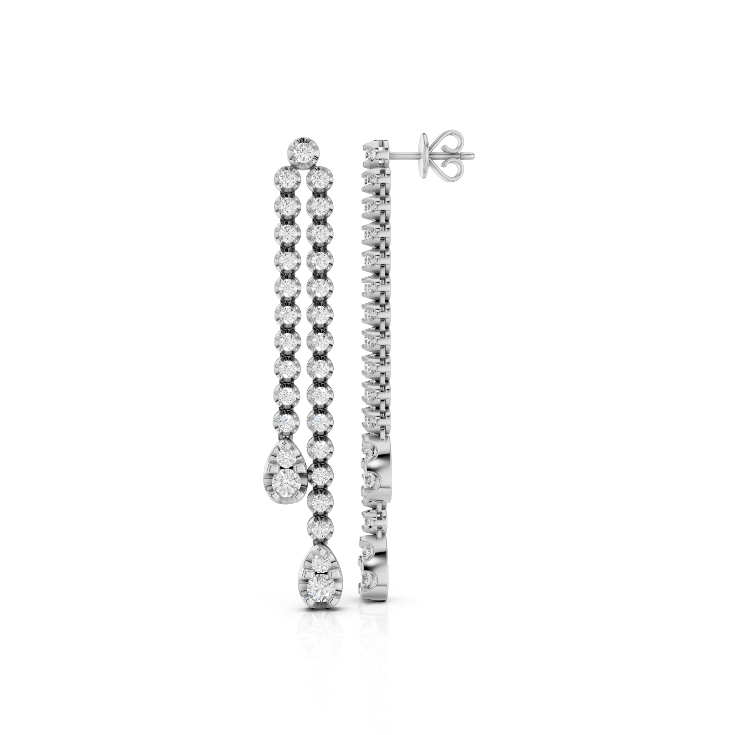 Hängende Ohrstecker - Lab Grown E01196 - Darbin Jewelry