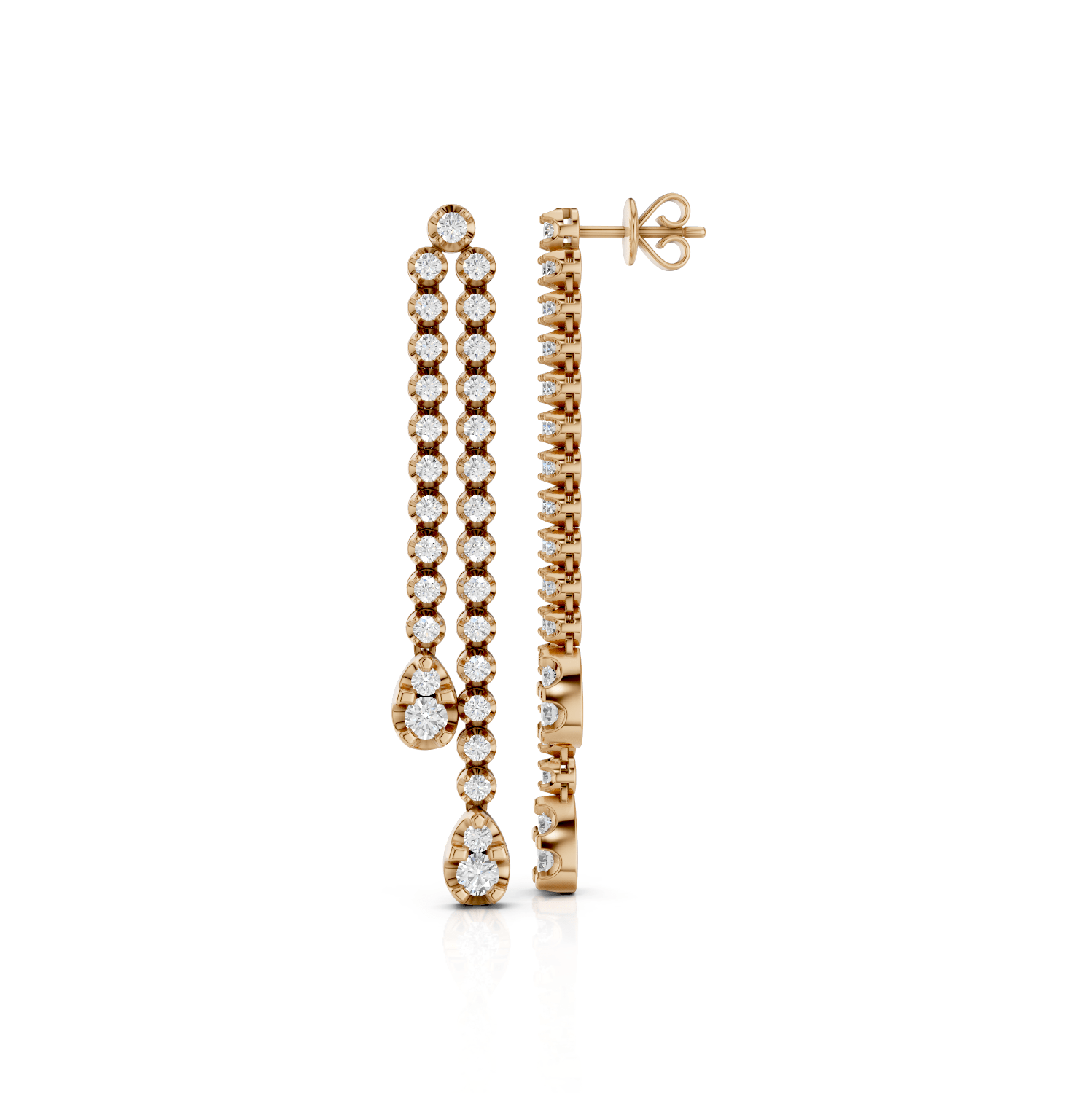 Hängende Ohrstecker - Lab Grown E01196 - Darbin Jewelry