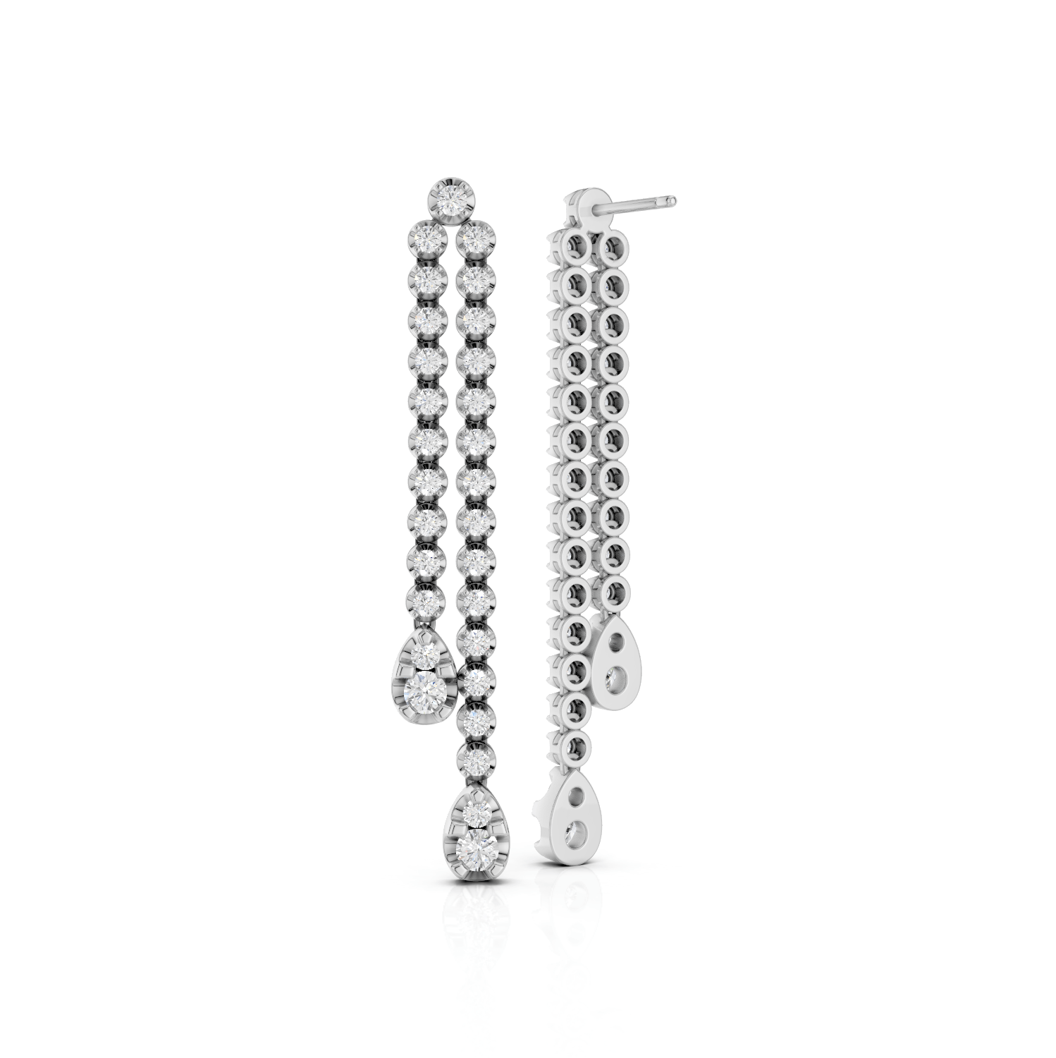 Hängende Ohrstecker - Lab Grown E01196 - Darbin Jewelry