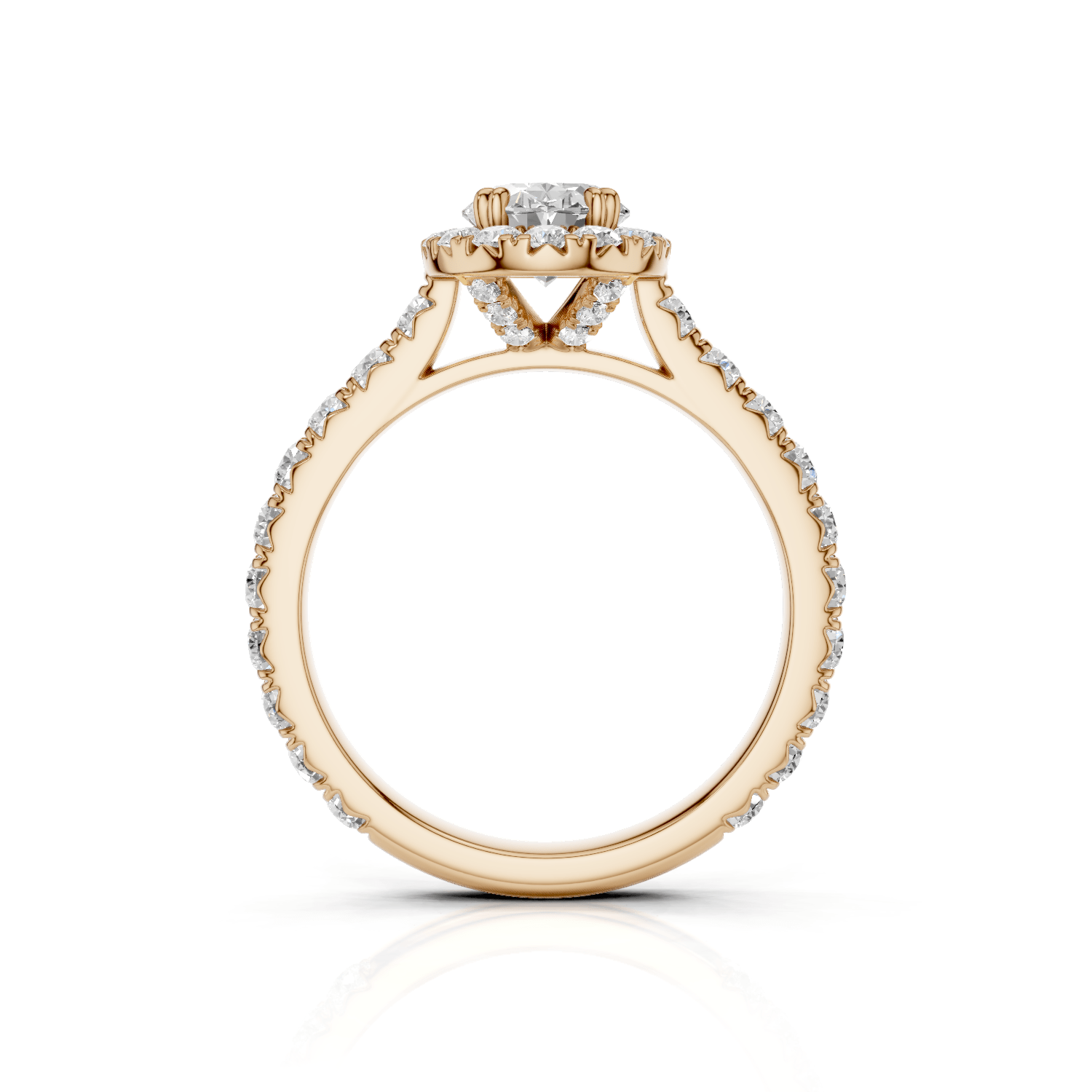 JUNA - Halo Ring Oval - Lab Grown - Darbin Jewelry