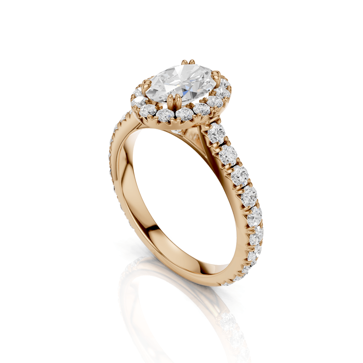 JUNA - Halo Ring Oval - Lab Grown - Darbin Jewelry