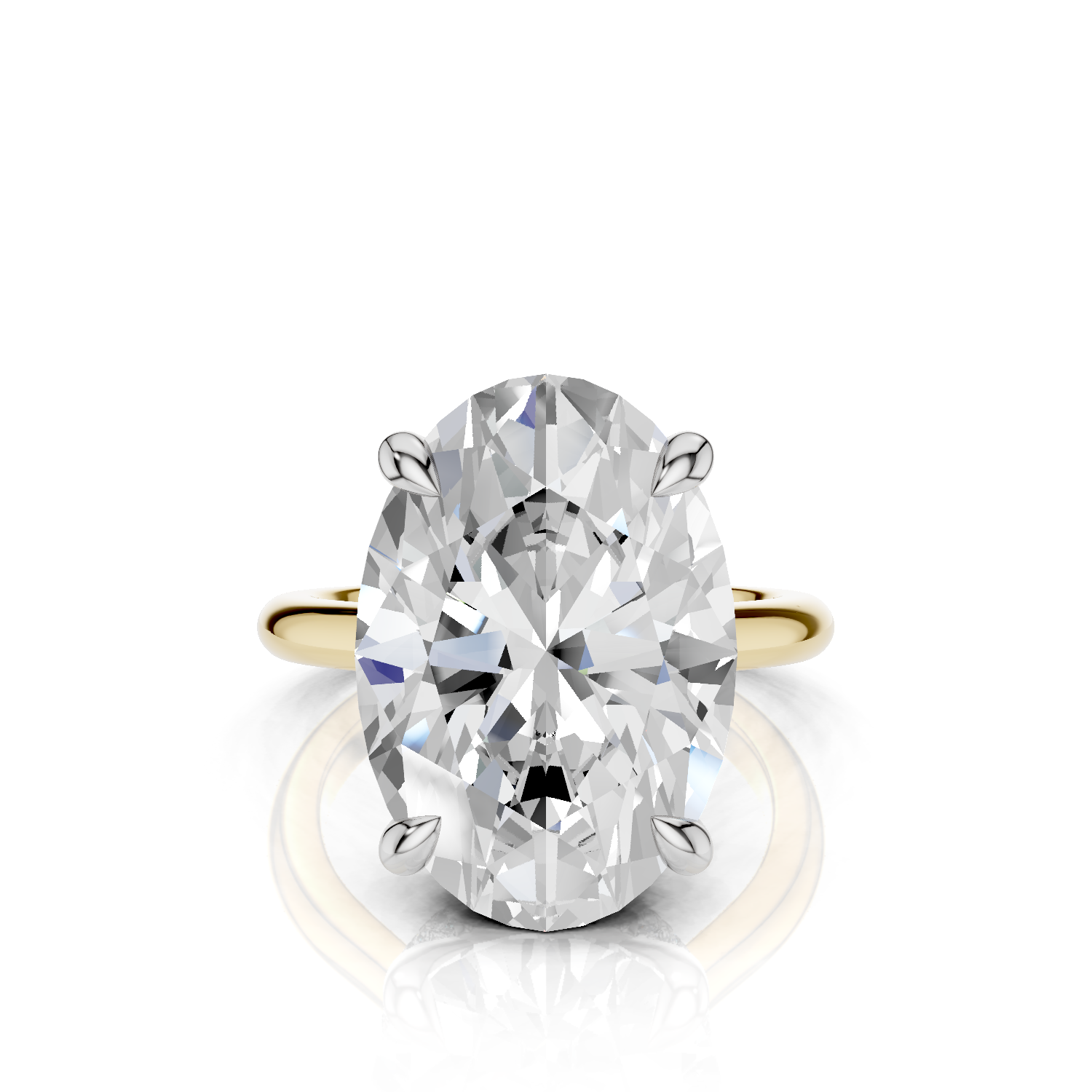 Halo Ring - Lab Grown - Two Tone Oval R02237