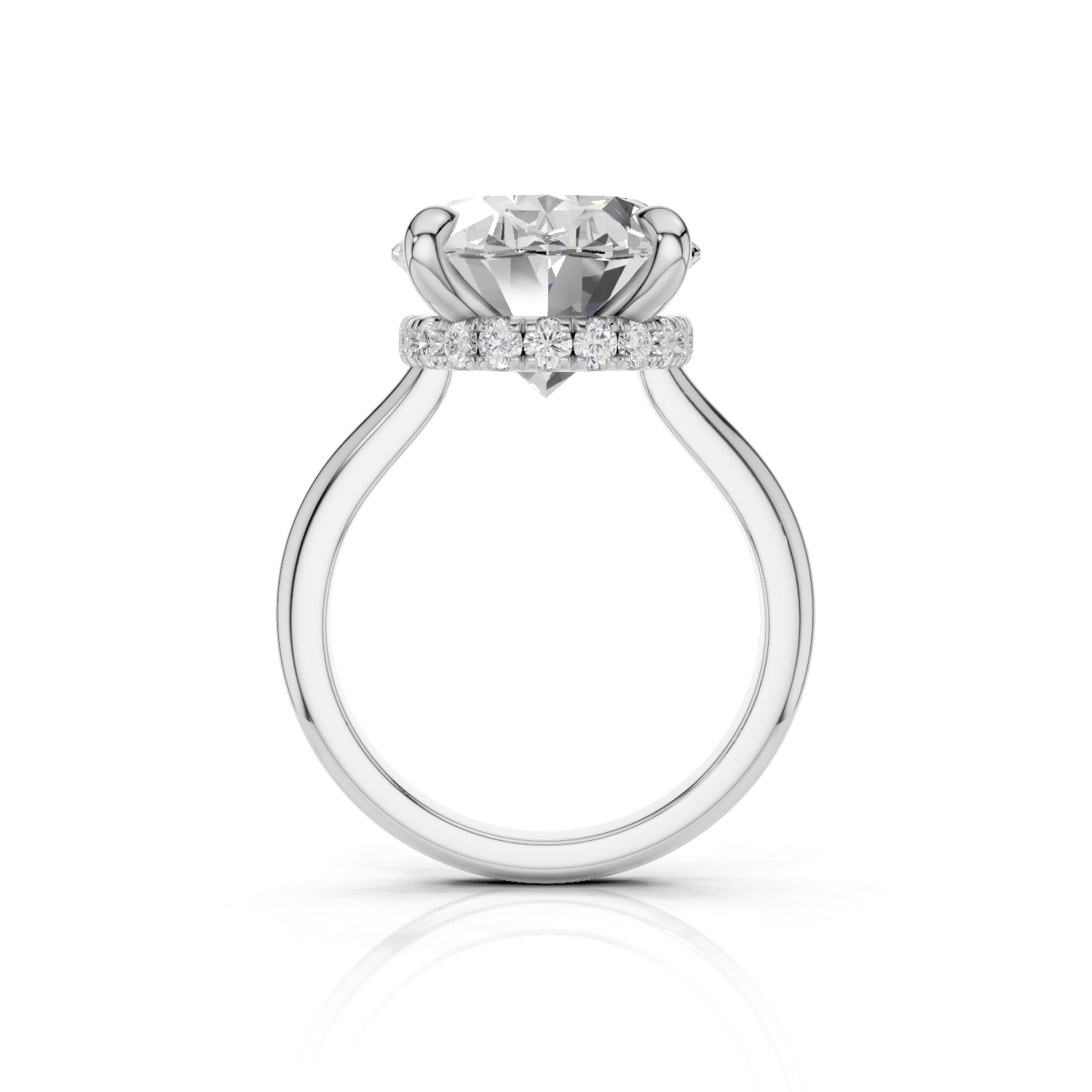 Halo Ring - Lab Grown - One Tone Oval R02237 Single