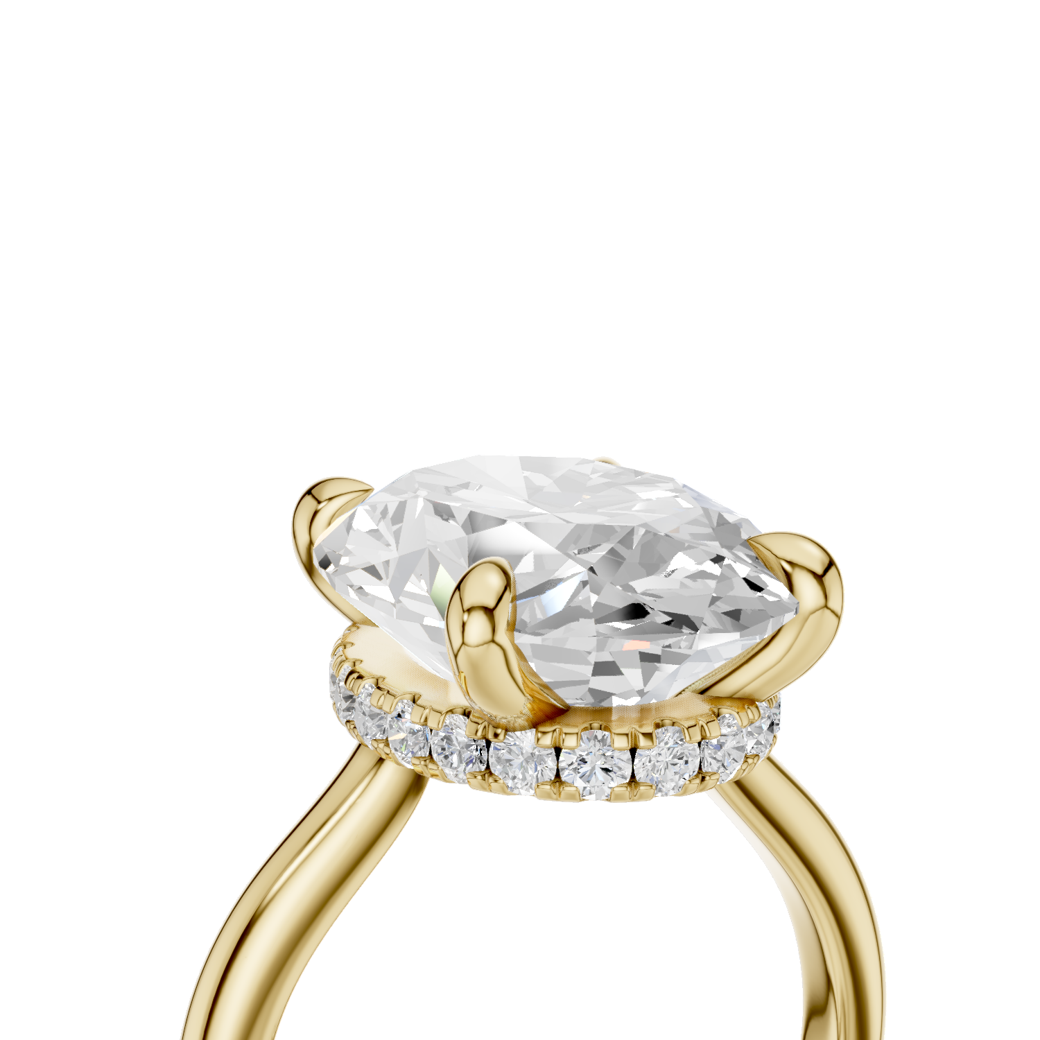 Halo Ring - Lab Grown - One Tone Oval R02237 Single