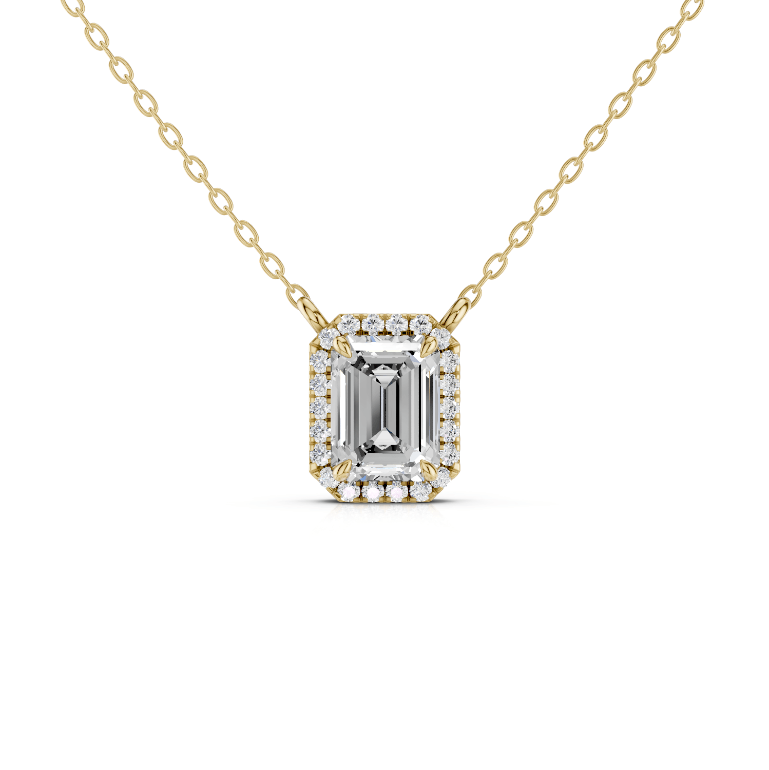 AURORA - Emerald Halo Halskette - LAB GROWN - Darbin Jewelry