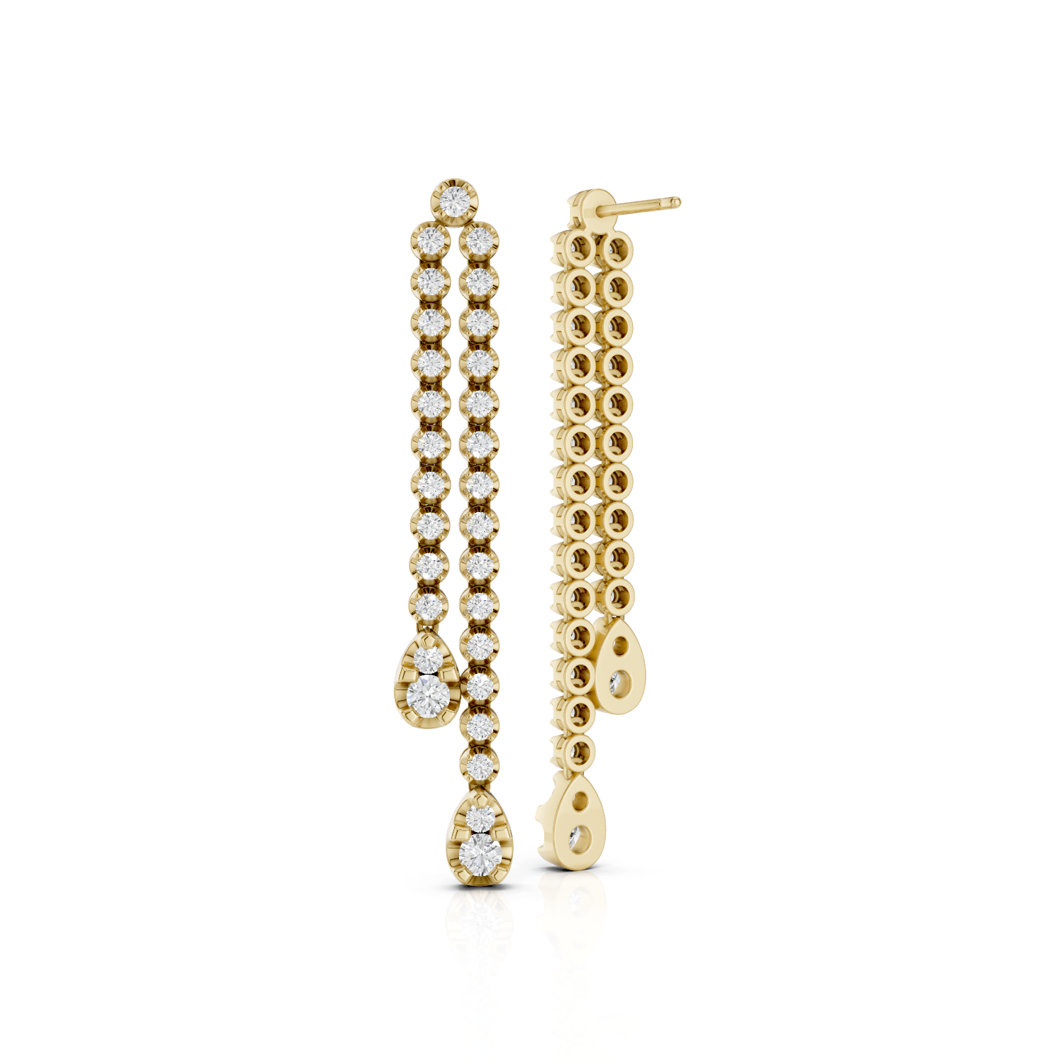 Hängende Ohrstecker - Lab Grown E01196 - Darbin Jewelry