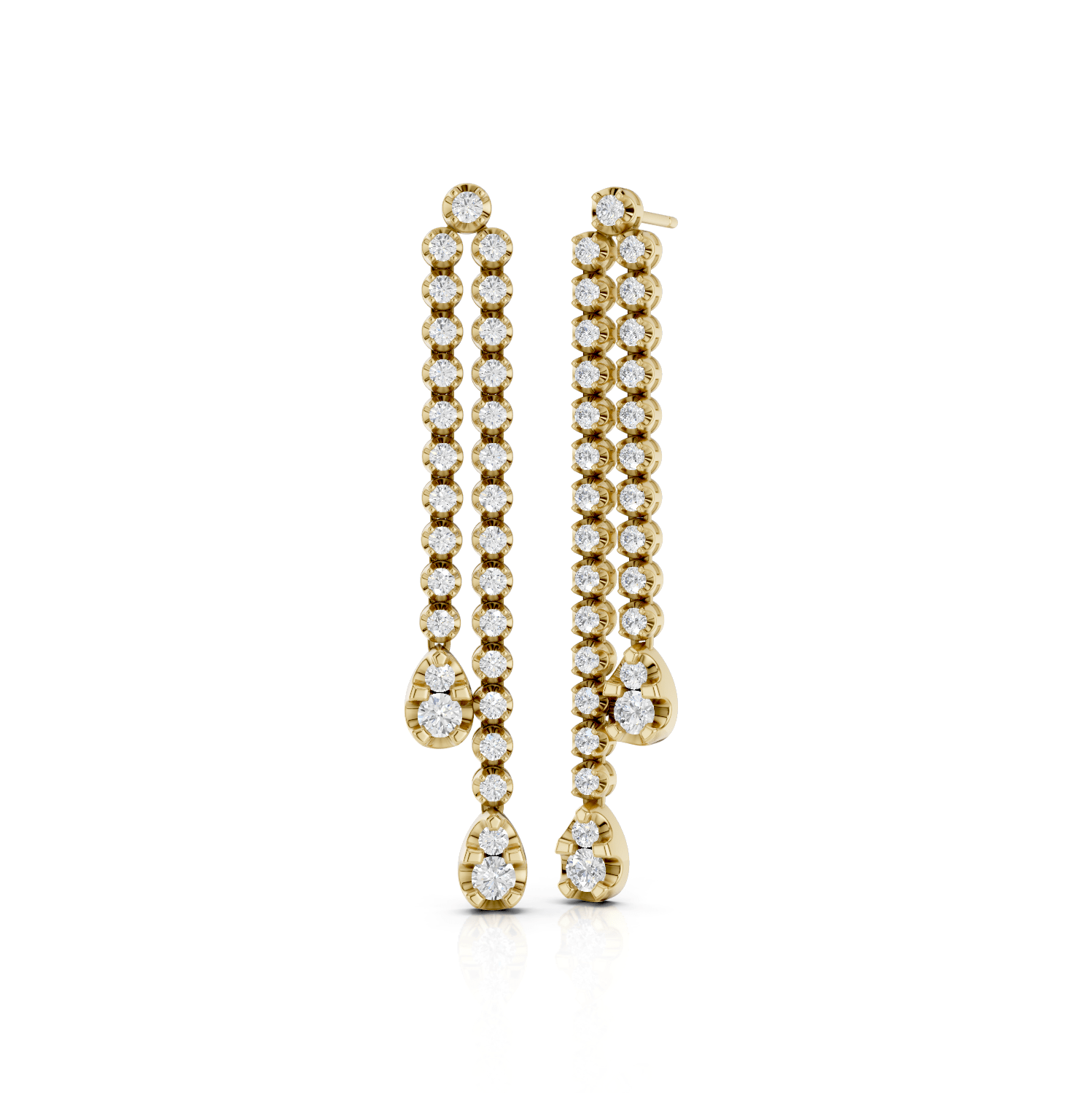 Hängende Ohrstecker - Lab Grown E01196 - Darbin Jewelry