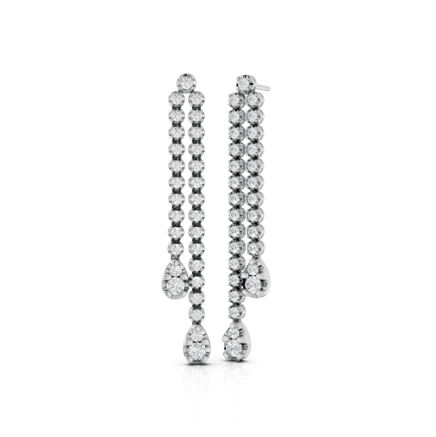 Hängende Ohrstecker - Lab Grown E01196 - Darbin Jewelry