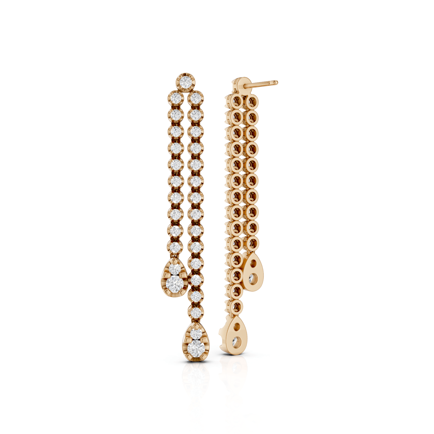 Hängende Ohrstecker - Lab Grown E01196 - Darbin Jewelry