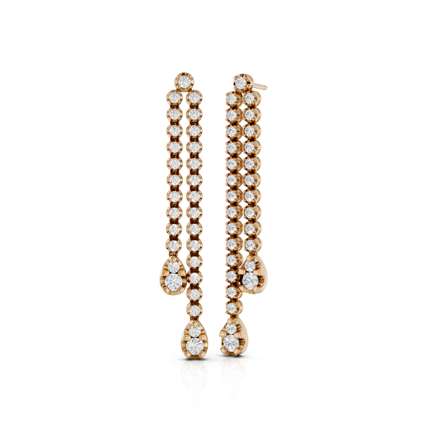 Hängende Ohrstecker - Lab Grown E01196 - Darbin Jewelry